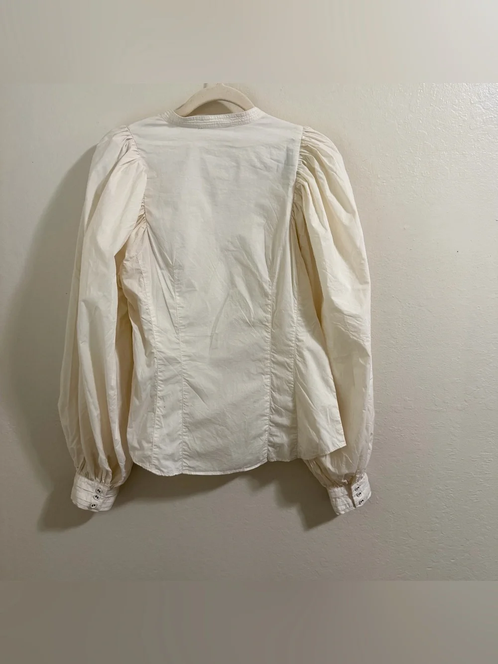 Ulla Johnson Ivory Puff Sleeve Cotton Blouse Size 2 Romantic Boho Top